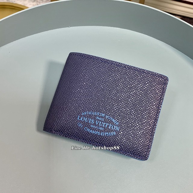 路易威登LV錢包 M30383 午夜藍 MULTIPLE錢夾 LV男士對折短夾錢包 xxlv2265